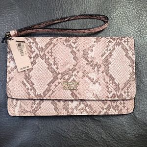 Victoria's Secret pink python clutch purse